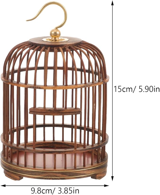 BESPORTBLE Pet Cage Round Birdcages Outdoor Decorative Bird Cage Wood Hamster Cage for Small Parakeet Cage Hanging Cage for Bird Wooden Bird Nest