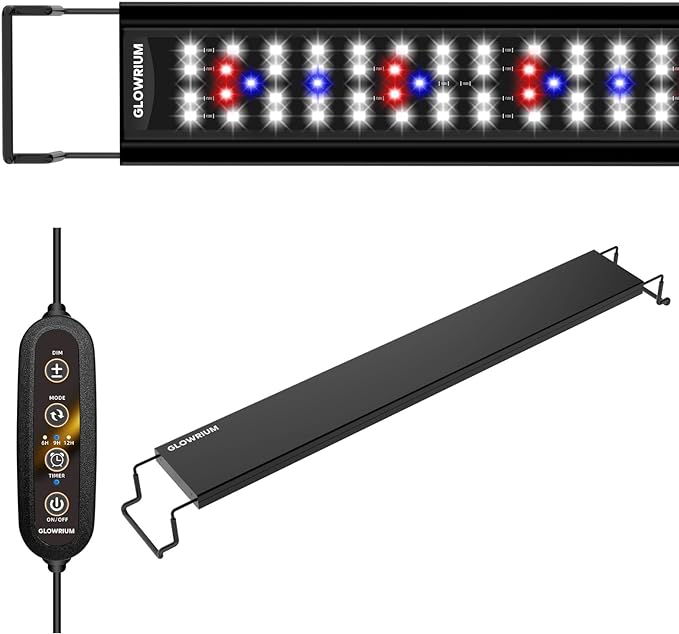 Aquarium Light, LED Full Spectrum Freshwater Fish Tank, Daylight/Moonlight Mode and infinitely dimmable, Fish Tank Light with auto-on/Off Timer (24-29 in)