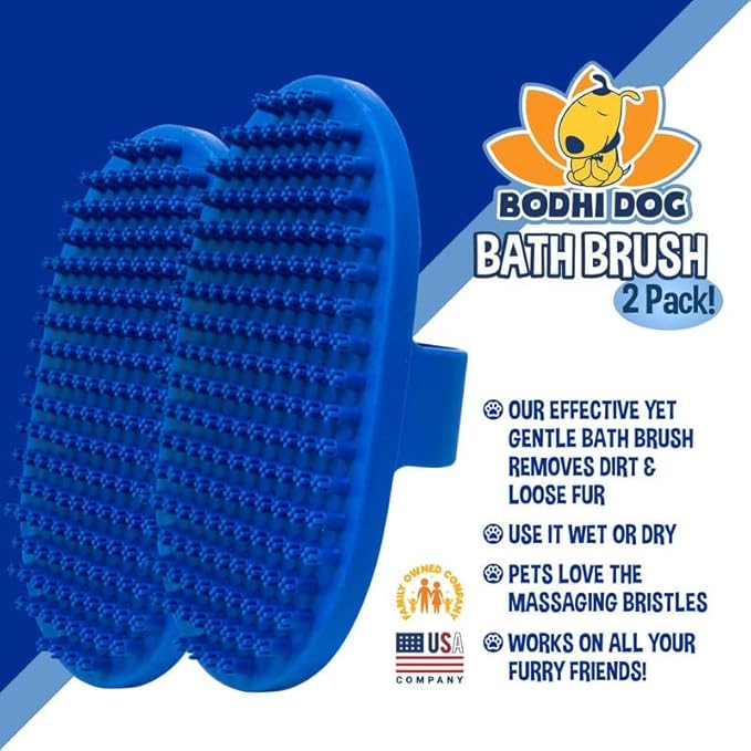 Bodhi Dog Shampoo Brush | Pet Shower & Bath Supplies for Cats & Dogs | Dog Bath Brush for Dog Grooming | Long & Short Hair Dog Scrubber for Bath | Dog Wash Brush