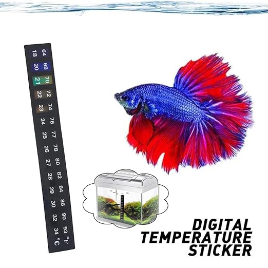 1Pc Blue Green Horizontal Spot Digital Color-Changing Fish Tank Thermometer Paste Aquarium Temperature Measurement Patch Indoor Thermometer Aquarium Thermometers