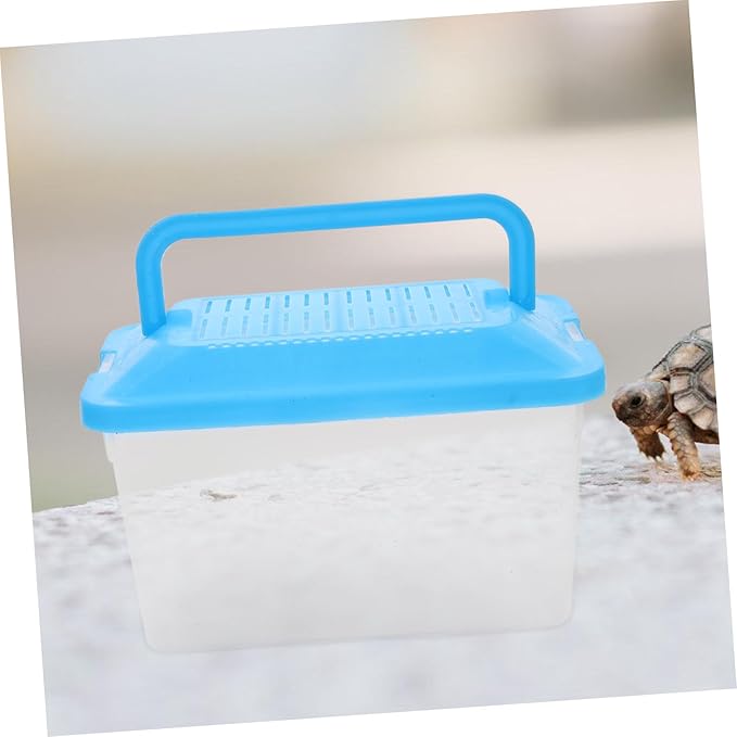 Plastic Turtle Fish Tank Lizards Terrarium Tank Reptile Feeding Tank Feeding Box for Reptile Reptiles Amphibia Portable Turtle Feeding Box Plastic Handheld Fish Tank Breeding Case