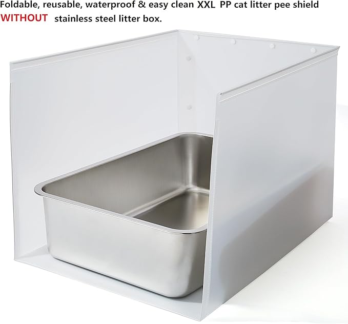 Litter Box Shield, 23.6"x15.7"x15.7"(Height) High Sided Cat Litter Box Pee Shields without Leaking, Foldable Extra Large Cat Litter Box Enclosure Easy Clean