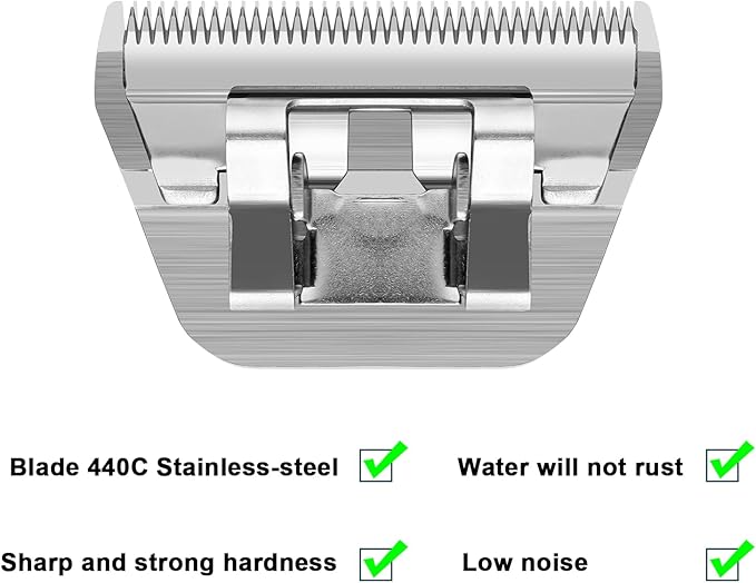 30W Detachable Dog Grooming Wide Blades,Compatible with Andis,Oster A5,Wahl KM10 Series Clippers,Cut Length 1/50”(0.5mm)