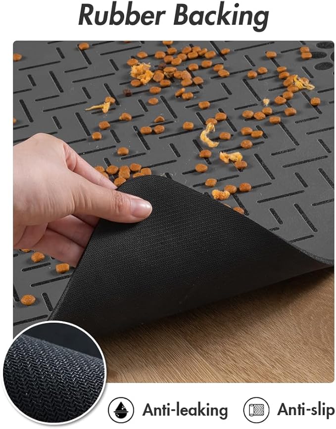 MontVoo-Absorbent Pet Feeding Mat-No Stains Quick Dry Dog Mat for Food and Water Bowl-Rubber Backing Dog Food Mat Dog Water Dispenser Mat-Dog Accessories Pet Supplies-Dog Water Bowl for Messy Drinkers