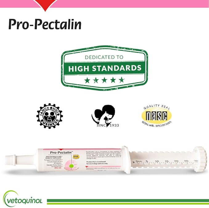 Pro-Pectalin Oral Paste for Dogs & Cats – 30cc, Chicken Flavor – Helps Reduce Occasional Loose Stool & Diarrhea, Balance Gut pH, Support Normal Digestion & Intestinal Flora