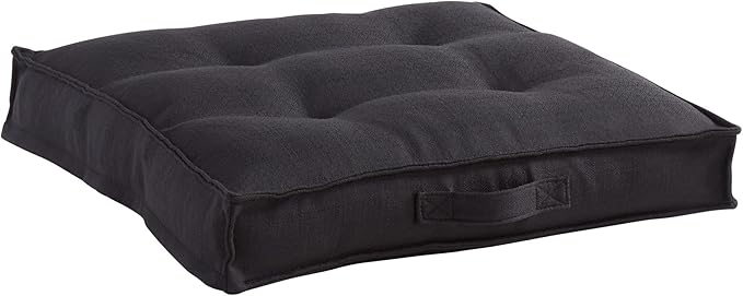 South Pine Porch Mila Square Tufted Pillow Style Dog Bed, Black, Small (24" x 24")