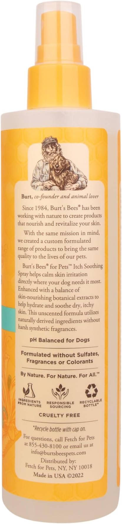 Burt's Bees for Pets Naturally Derived Itch Soothing Spray with Honeysuckle - Best Anti-Itch Spray for Dogs With Itchy Skin - Cruelty Free, Formulated without Sulfates and Parabens, 10 Fl Oz - 2 Pack