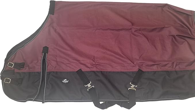 1200D Waterproof and Breathable Horse Sheet TGW Rding Horse Blanket (70", Wine)