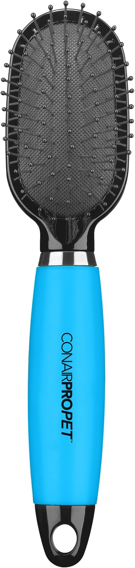 CONAIRPRO dog & cat - Pin Brush - Cat Hair Brush for Shedding and Grooming, Stainless Steel Round Tip Pins with Memory Grip Gel, Blue