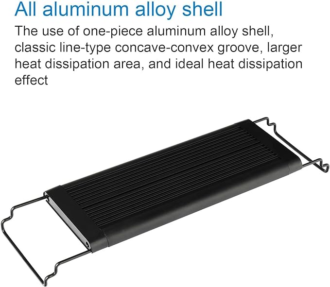 LED Aquarium Light, Full Spectrum Fish Tank Led Light with Aluminum Alloy Shell Extendable Brackets (12-18 in)