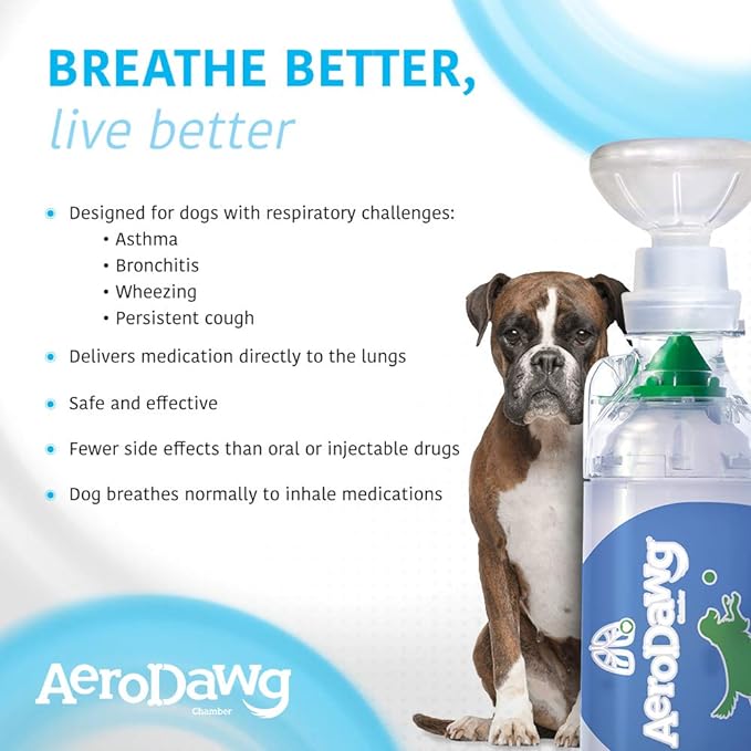 The Original Canine Aerosol Chamber Inhaler Spacer for Medium & Large Dogs with Exclusive Flow-VU Indicator