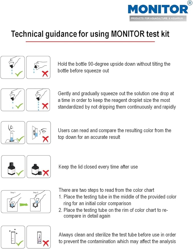 Generic Monitor Nitrite Test KIT (200 Tests) - Monitor Aquarium and aquaculture Water Quality