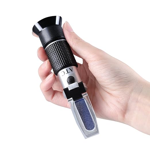 4-in-1 Antifreeze Refractometer, Antifreeze Tester with ATC, Antifreeze Coolant Refractometer for Automobile Antifreeze System, Battery Fluid, Glycol Coolant, Windshield Washer Fluid