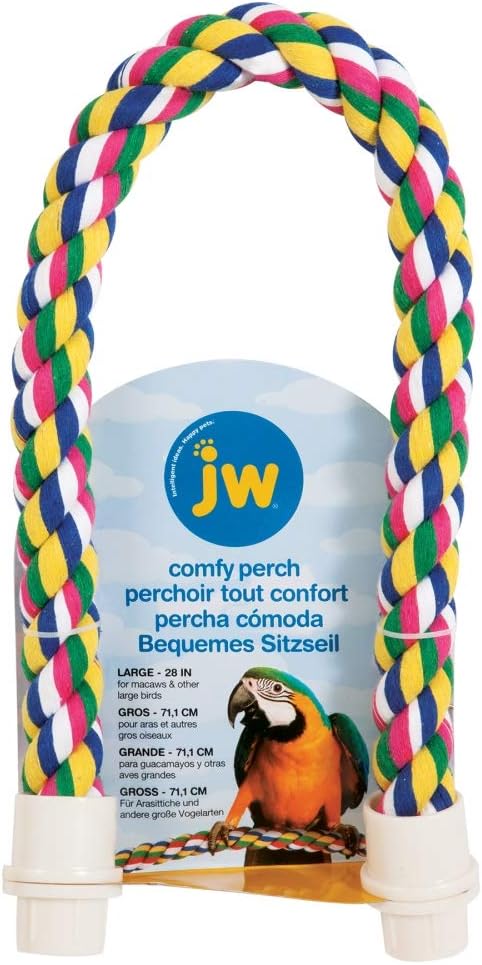 JW Pet Comfy Perch For Birds Flexible Multi-Color Rope, Large - 28" Length