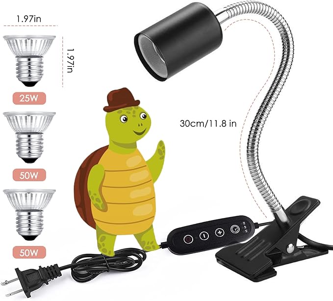 Reptile Heat Lamp: 360° Rotatable, Timing & Dimming, 3Pack E27 UVB/UVA Basking Lights (1 * 25W & 2 * 50W)