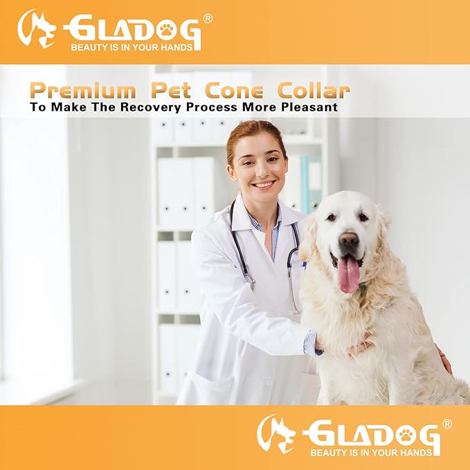 Soft Dog Cone Collar, 2 PCS (for Exact Size) Flexible Plastic Cone for Dogs After Surgery, Dog Recovery Collar, Adjustable E-Collar for Large/Medium/Small Dogs Cat, Comfy Elizabethan Collar (L)