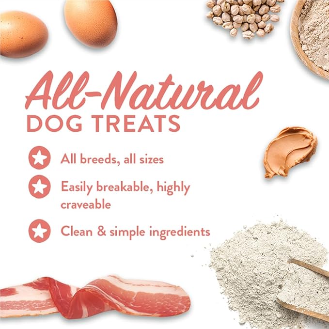 Portland Pet Food Company Bacon Healthy Dog Treats - Grain-Free, Human-Grade, Bacon Treats for Dogs - All Natural Dog Training Treats & Biscuits Made in The USA Only 3-Pack (5 oz)