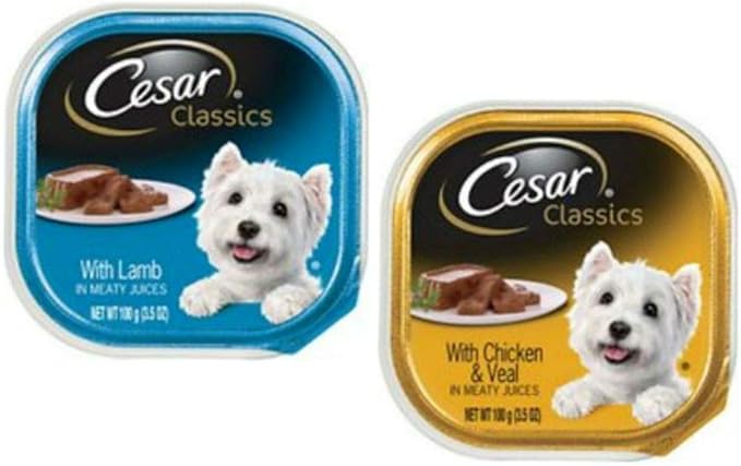 Cesar Classic Loaf in Sauce Wet Dog Food - 8 Flavor Variety Bundle, 3.5 Ounces Each - Pack of 8 Plus My Buddy Notepad (9 Items Total)