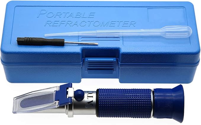Brix Refractometer with ATC for Liquid Fruit Canned Food Sugar Content Test 0-32% Brix Refractometer Automatic Temperature Compensation