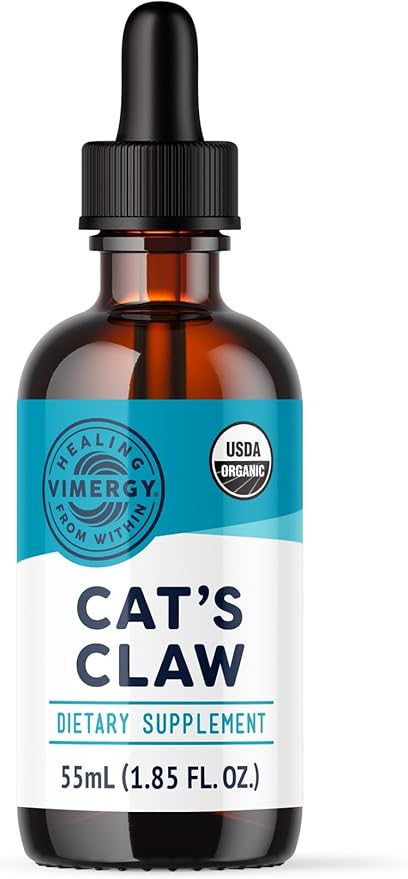 Vimergy USDA Organic Cat’s Claw Extract, Travel Size - 30 Servings – Alcohol Free Cat’s Claw Tincture - Supports A Healthy Immune System - Gluten-Free, Non-GMO, Kosher, Vegan & Paleo Friendly (55 ml)