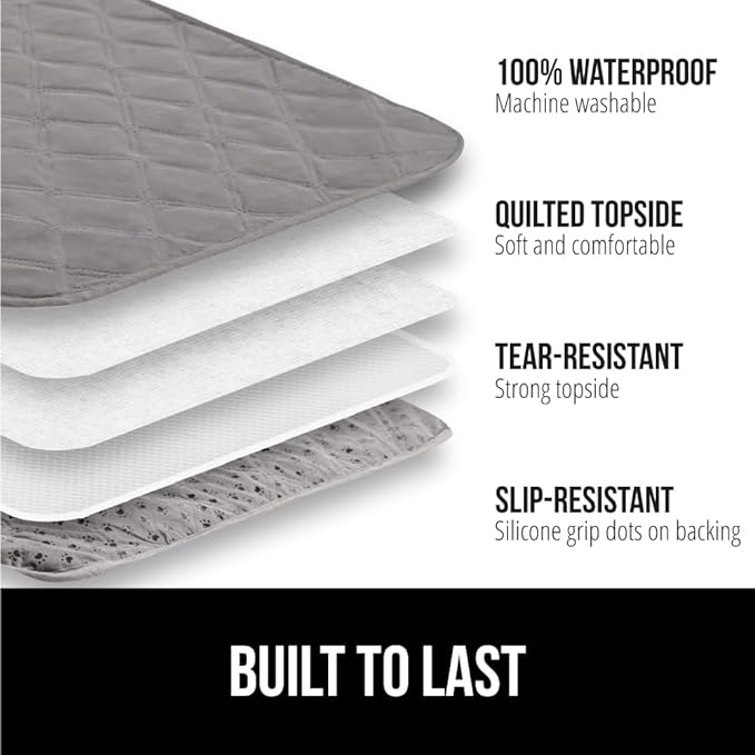 Gorilla Grip 100% Waterproof Dog Blanket, Pet Friendly Throw Essential for Small Dogs, Tear and Slip Resistant Leakproof Washable Couch Cushion Protector Cover for Indoor Furniture, 40x50 Charcoal
