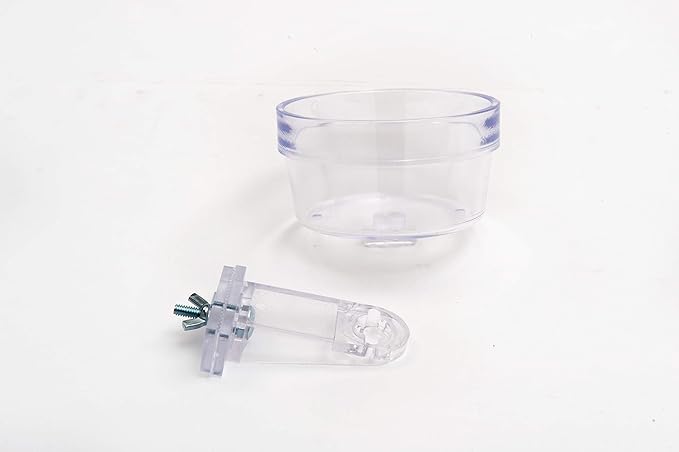 Lixit Quick Lock Removable Cage bowls for Rabbits, Birds, Dogs, Cats, Gunea pigs and Other Small Animals. (Clear, 20oz)