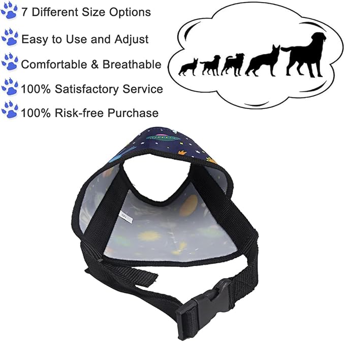 Coppthinktu Dog Muzzle Suit, 7PCS Dog Muzzles for Biting Barking Chewing, Adjustable Dog Mouth Cover for Small Medium Large Dogs, Soft Comfortable Dog Muzzle for Long Snout