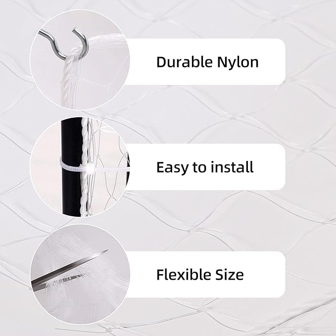 Cat Netting Balcony Cat Net for Balcony and Windows Pet Mesh Fence for Balcony Transparent Nylon Balcony Netting for Pets Anti-Fall