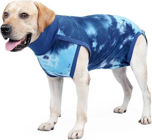 Dotoner Dog Recovery Suit Tie-Dye Pet Recovery Shirt Surgery Suit for Male Female Dogs Alternative E-Collar&Cone Protecting Abdominal Wounds Skin Disease Prevent Licking Wounds Dog Onesies