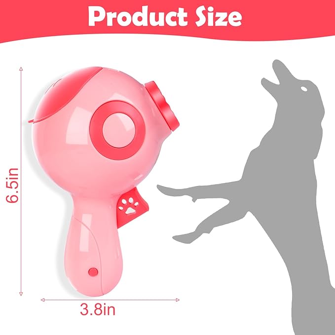 Mity rain Dog Toys Food Launcher, Interactive Dog Treat Toy Dispenser with LED Light, 2 in 1 Dog Ball Thrower Launcher for Cats Dogs Indoor & Outdoor Exercise Training Playing Rosa