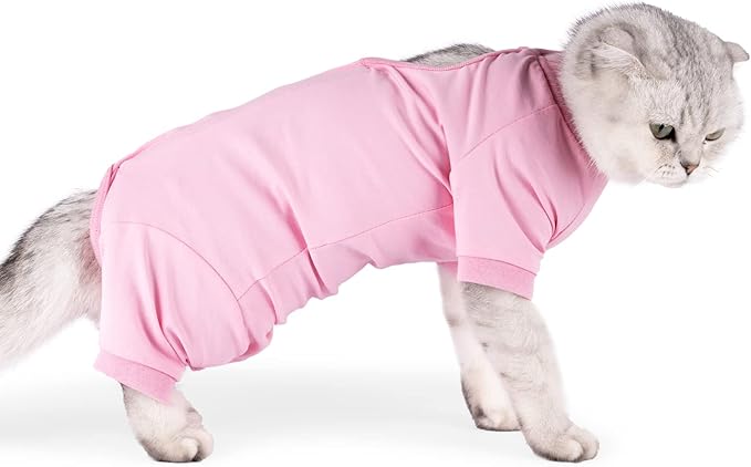 Cat Surgical Recovery Suit Professional for Male Female Dog Abdominal Wounds Cone E-Collar Alternative, Anti-Licking Or Skin Diseases Pet Surgical Recovery Pajama Suit, Soft Fabric Onesies for Cats