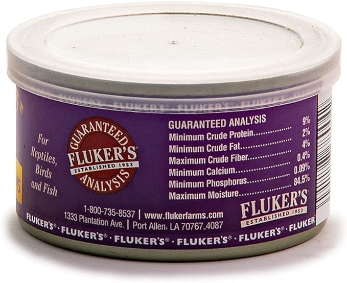 Fluker's Gourmet Canned Food for Reptiles, Fish, Birds and Small Animals, Soldier worms, 1.2 oz