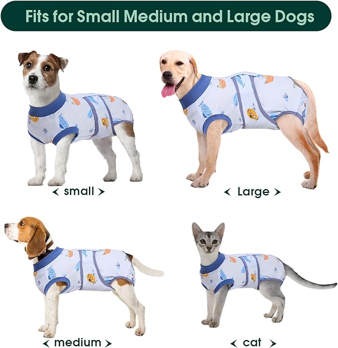 Kuoser Recovery Suit for Dogs Cats After Surgery, Professional Pet Recovery Shirt Dog Abdominal Wounds Bandages, Substitute E-Collar & Cone,Prevent Licking Dog Onesies Pet Surgery Recovery Suit