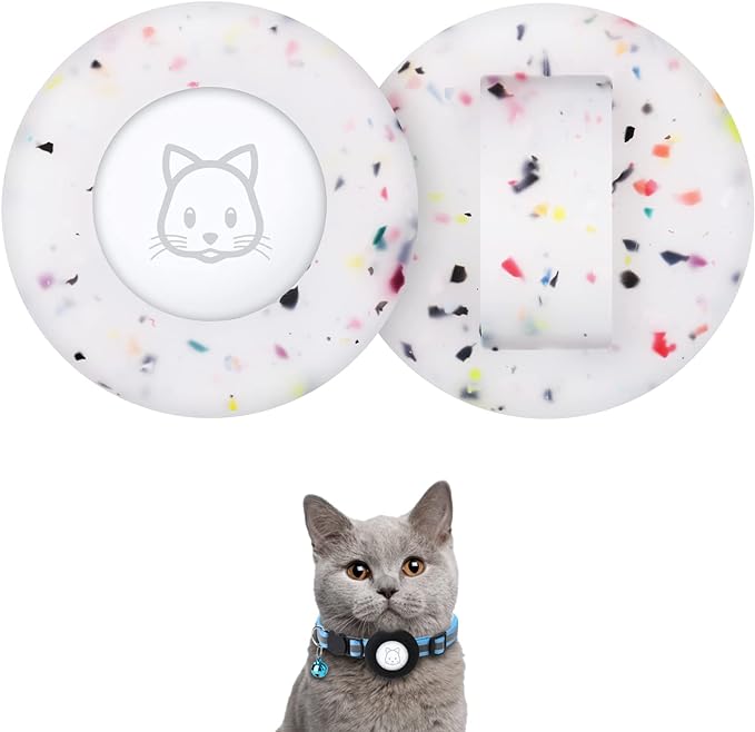 2022 Airtag Cat Collar Holder, Small Air tag Cat Collar Holder Compatible with Apple Airtag GPS Tracker, 2Pack Waterproof Case Cover for Cat Dog Pet Collar Within 3/8 inch (2 Transflower)