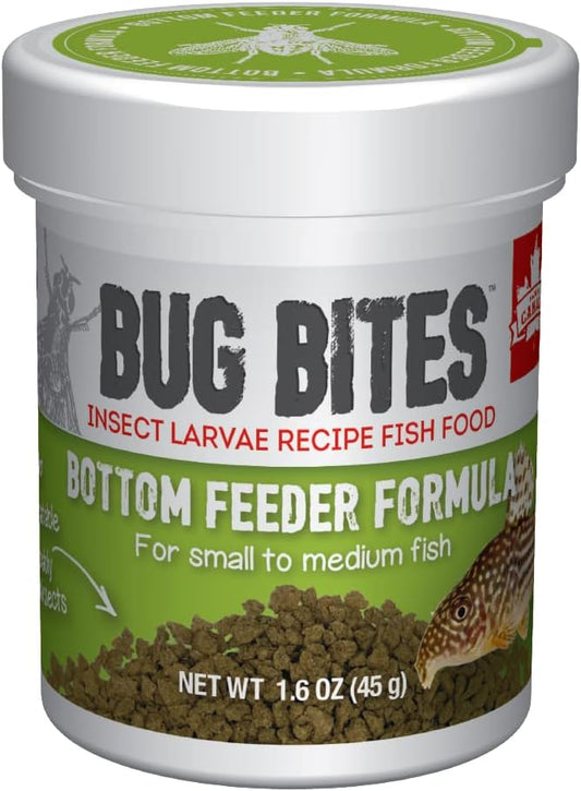 Fluval Bug Bites Bottom Feeder Fish Food, Granules for Small to Medium Sized Fish, 1.60 Oz., A6586