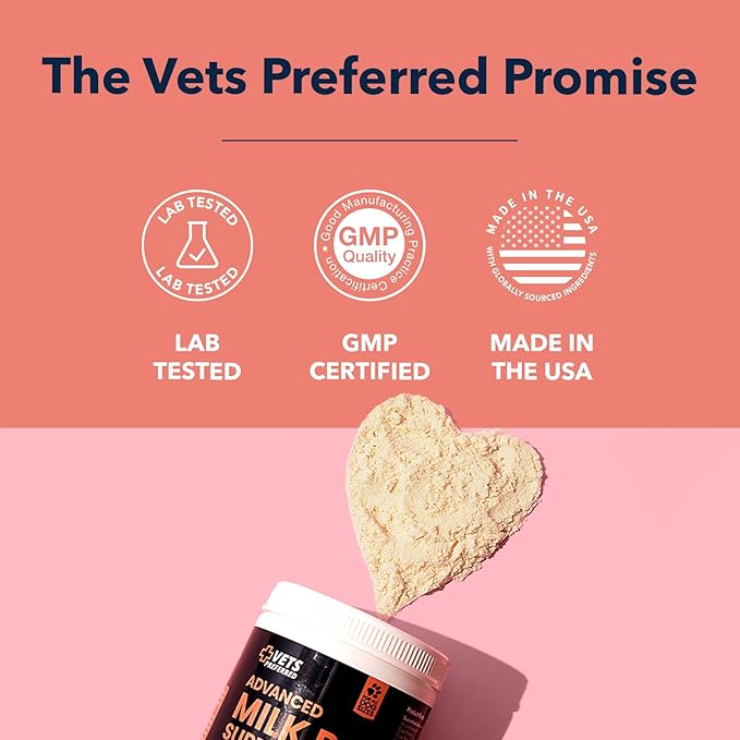 Vets Preferred Puppy Milk Replacement Formula - Dog Milk Replacer Powder Supplement for Pregnant, Lactating, Aging Dogs - Enriched with Colostrum - Nutritious Nursing Formula for Puppies - 12 Oz