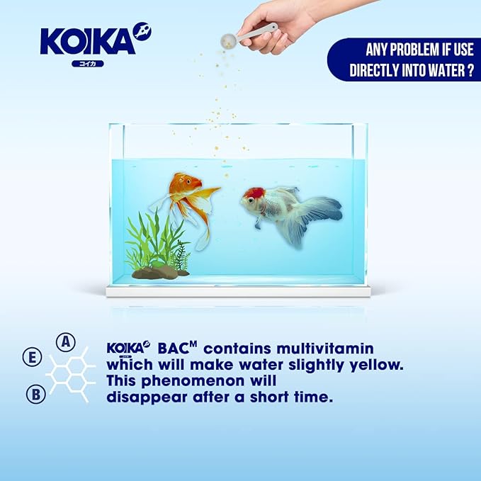 BACM Natural Color Enhancement for Fish, Combination of Probiotic & Multi-Vitamins for Aquarium A, B6, B2, Pleasant Smells (BACM, 30ml)