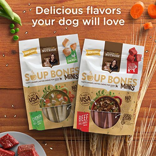 Rachael Ray Nutrish Soup Bones Minis Dog Treats, Real Chicken & Veggies Flavor, 6 Bones, 4.2 Ounces