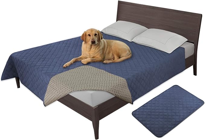 Easy-Going 100% Waterproof Dog Bed Cover, Non-Slip Pet Blanket for Furniture, Washable Couch Cover, Repleasement Sofa Cover (86x82 in,Navy)