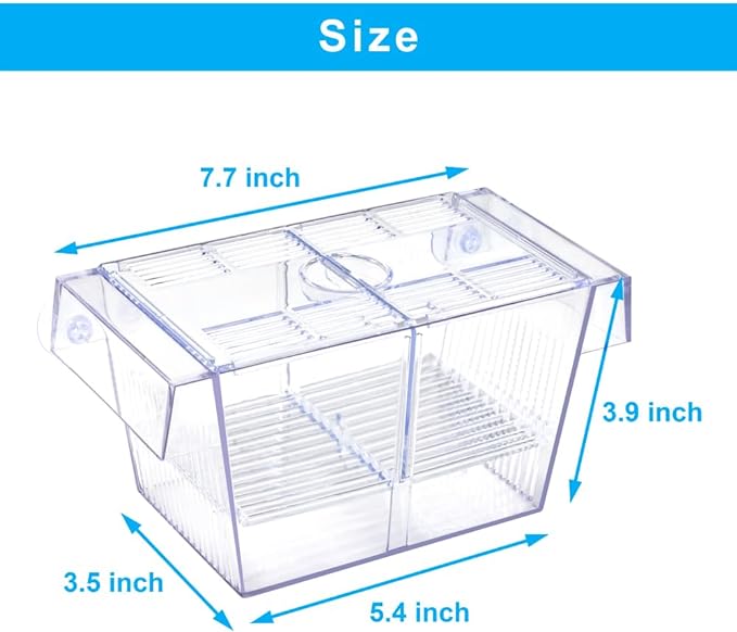 Fish Breeding Box Aquarium Holding Tank Transparent Fish Isolation Box Acclimation Hatchery Incubator Breeder Box for Baby Fish Betta Shrimp Clownfish Guppy