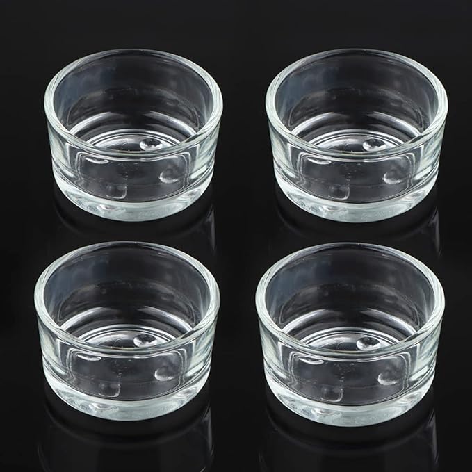 4 Pcs Glass Reptile Feeding Bowl Food Water Dish Feeder Cup for Lizard Spider Corn Snake Centipede Scorpion Crickets Small Reptile