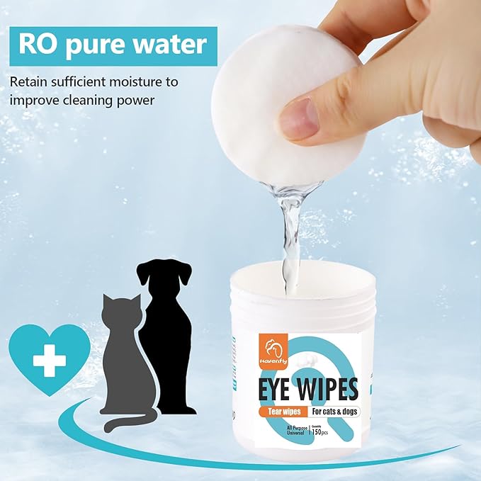 Pet Wipes for Cats & Dogs, Grooming Wipes for Eyes, Paws, Ears, Nose, Unscented Soft Pet Tear Stain Remover Wipes 300 Pads