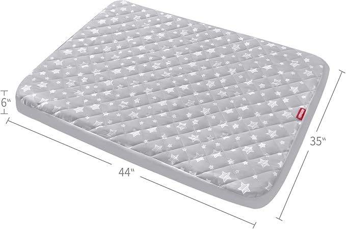Dog Bed Covers Replacement Washable Pet Hair Easy to Remove, Waterproof Dog Bed Covers Noiseless Quilted, Pet Bed Cover Lovely Grey Star Print, Puppy Bed Cover 35x44 Inches, for Dog/ Cat, Cover Only