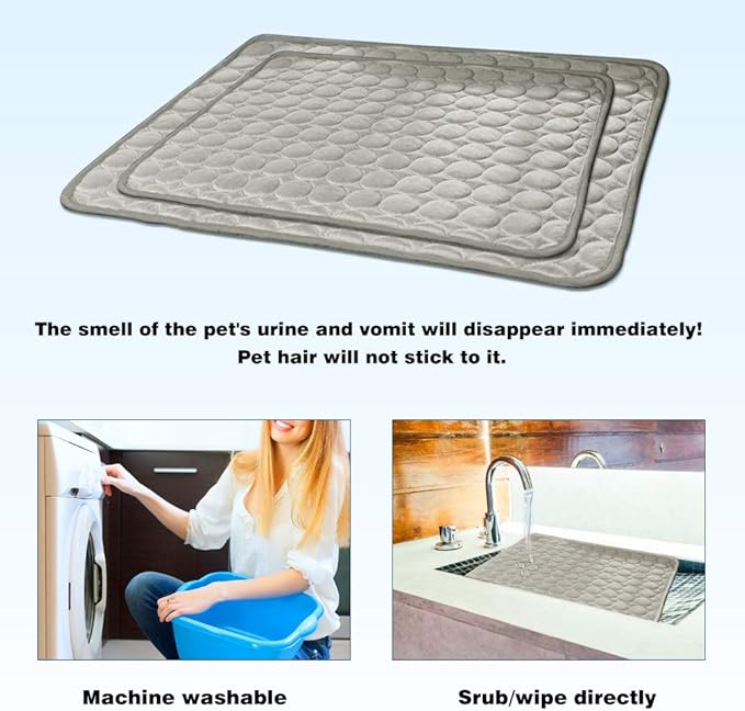 Washable Dog Cooling Mat Ice Silk Cooling Mat for Dogs Pet Self Cooling Pad Blanket Dog Cooling Pad for Indoor & Outdoor Car Seats