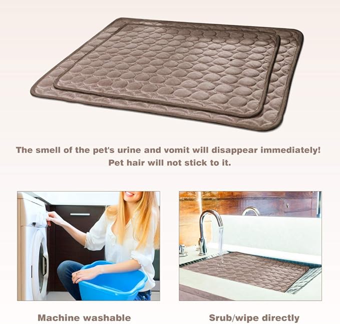 Washable Dog Cooling Mat Ice Silk Cooling Mat for Dogs Pet Self Cooling Pad Blanket Dog Cooling Pad for Indoor & Outdoor Car Seats