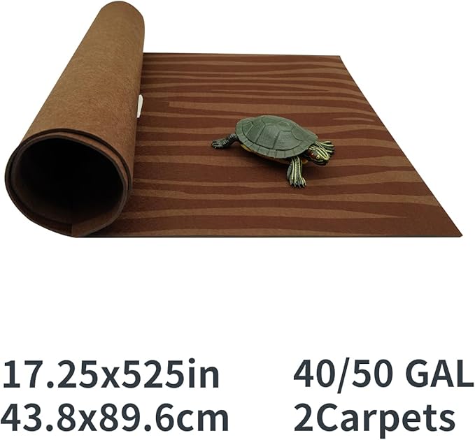 2 Pack 40 Galoon Reptile Carpet Reptile Mat & Reversible Substrate, Terrarium Liner Bedding for Lizard,Chameleon,Gecko,Snake,Ceratophrys (35.25 X 17.25IN, Printing Brown)