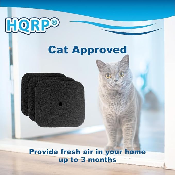 HQRP 3-Pack Replacement Carbon Filters Compatible with Catit Hooded Cat Litter Pans 50685, 50700, 50701, 50702, 50722, 50695 & 50696