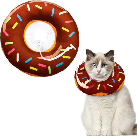 Cat Cone Collar Soft, Cat Recovery Collar for Wound Healing Cute Cat Donut Adjustable Cat Cones to Stop Licking Comfortable Lightweight Neck Elizabethan Collars for Cats Kittens After Surgery