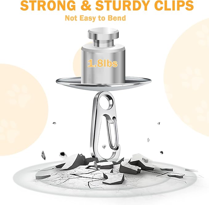 6 Sets Dog Tag Clip Key Ring Clips with 18Pcs Replaceable Dog ID Tag Rings for Collar Split Key Rings for Keychains Jewelry Making Crafts in 3 Sizes, Dog Tag Clip Ring Made of Stainless Steel