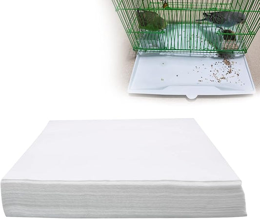 Bird Cage Liner Papers, 100 Sheets 10.6×8in Non-Woven Bird Cage Liners, 4 Size to Choose, Precut Absorbent Bird Paper (10.6×8in, 100 Sheet)